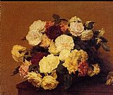 Henri Fantin-latour Canvas Paintings - Roses XII